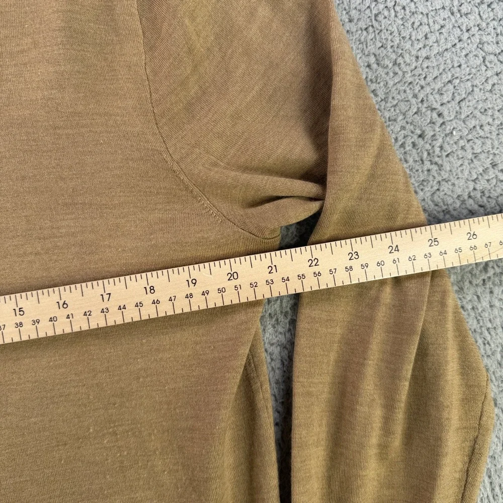 Polo Ralph Lauren Sweater Large Mens Tan Merino Wool Silk Cashmere Knit Polo